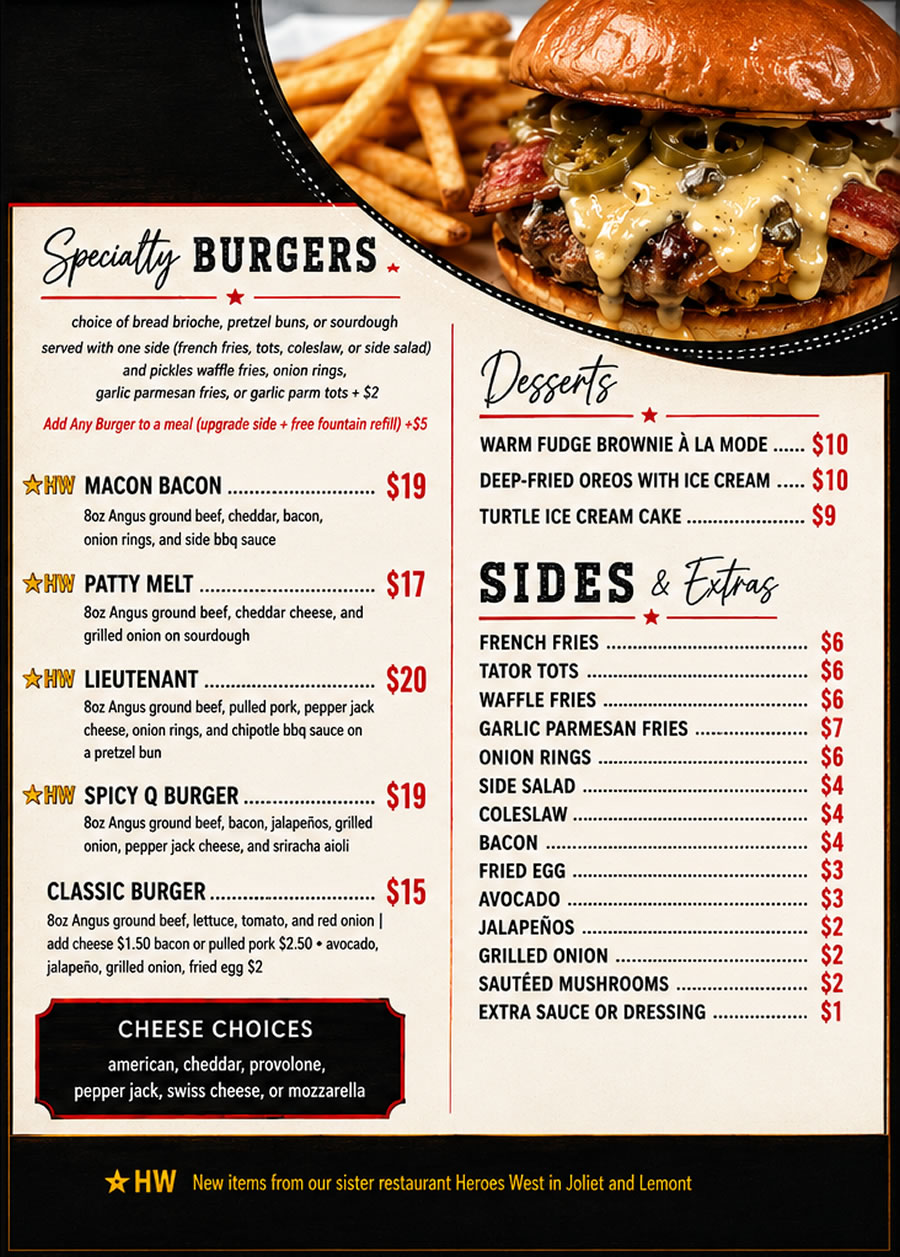 Burgers and Sides